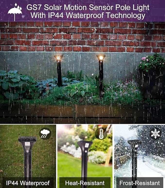 Solar Outdoor Lights with Motion Sensor – Waterproof LED Pathway Lights for Yard, Garden, Walkway, Driveway – Auto On/Off, Easy Installation (8 Pack)