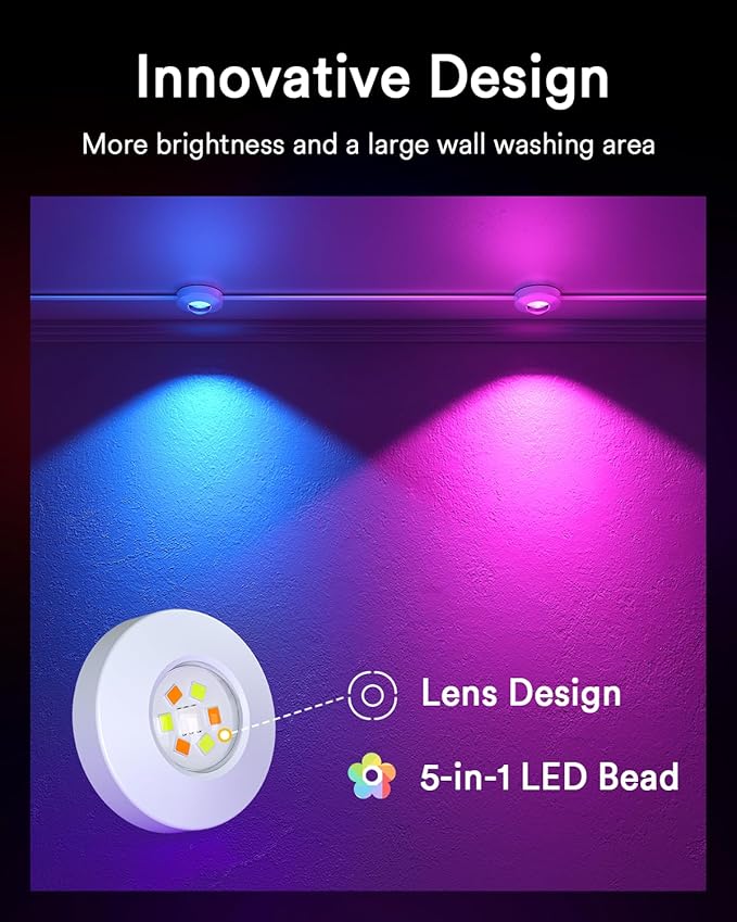 Lumary Smart Permanent Outdoor Lights Pro with Remote, 105ft with 80LED 4000lm RGBAICW Eave Lights, IP67 Waterproof, Multi Scenes for Daily Accent Lighting Chirstmas Decor, Work with Alexa Google APP