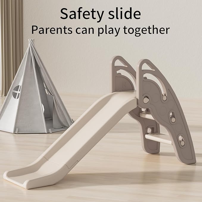 Toddler Slide Large Play Climber Slide PlaySet with Extra Long Slipping Slope Indoor Slide Kids Slide Toddler Playground Toddler Slide Outdoor Toys for Toddlers (Brown)
