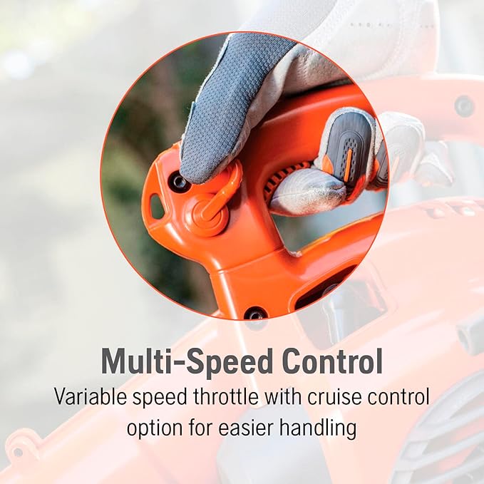 Husqvarna 125B Gas Leaf Blower, 28-cc 1.1-HP 2-Cycle Handheld Leaf Blower, 470-CFM, 170-MPH, 12.5-N Powerful Clearing Performance and Ergonomic Design, Gifts for dad