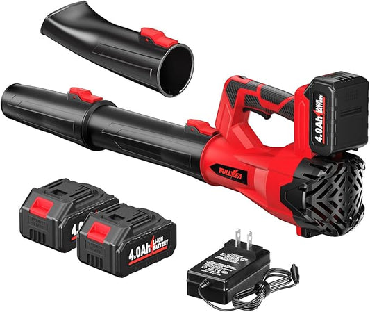 Cordless Leaf Blower, 6 Speed Modes, 500 CFM/150 MPH Leaf Blower Cordless with 3 Tubes & 2x4.0Ah Batteries, Battery Powered Leaf Blowers for Patio, Yard, Sidewalk, Garage Cleaning, Lawn Care