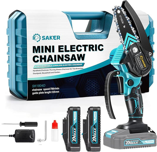 Saker Mini Chainsaw,Portable Electric Chainsaws Cordless,Small Handheld Chain Saw Pruning Shears Chain Saws for Tree Branches,Valentine's Day Gifts for for Men Husband Women,Courtyard and Garden