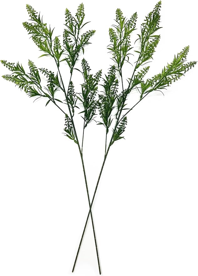 CATTREE Fake Plants Lavender Plastic Flowers Tall 31 Inch, Artificial Plant Faux Flower Bundle Indoor Decor Outdoor Wedding Bouquet Kitchen Table Centerpieces Arrangements Christmas Decorations 2 Pack