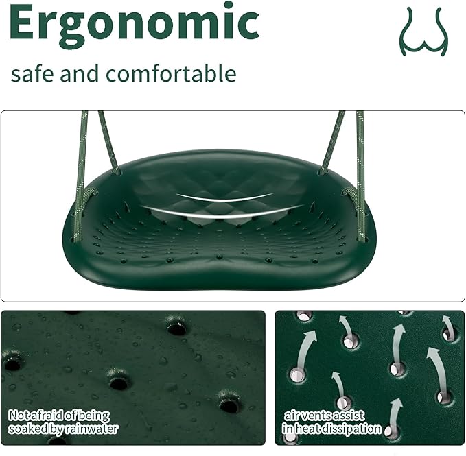 Heavy Duty Swing Seat, 550LBS Capacity Outdoor Swing Seat for Adults & Kids£¬Green
