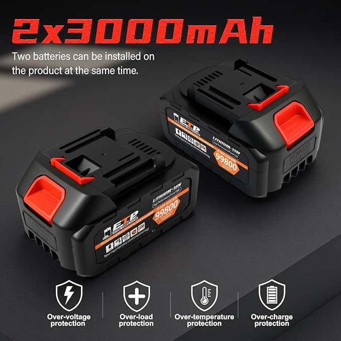 ALSO GO 16" Brushless Battery Chainsaw, 42V Coredless Chain saw with 2x3.0Ah Batteries, Electric Power Chainsaw includes 3 Chains and 2 Chargers for Wood/Tree Cutting and Pruning