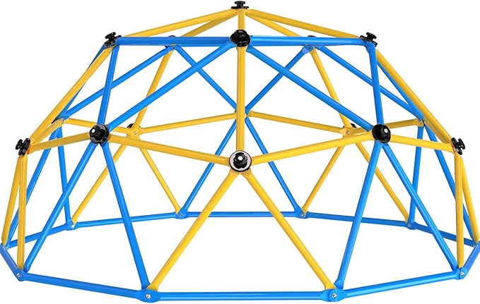 Zupapa New Upgraded Outdoor Geometric Dome Climber with 750LBS Weight Capability,3D Assembly Video,Suitable for 1-6 Kids Climbing Frame (Blue, 9FT)