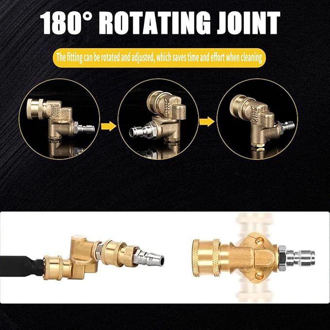 5-port high-pressure cleaning machine nozzle, 40-inch stainless steel 1/4-inch quick-connect power cleaning machine spray gun, with pure copper connector (1 meter with 5 outle)