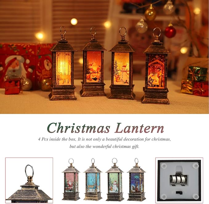 Christmas Lantern Decorations Christmas Lighting Decorations Christmas Tree Decorations Home Decor Small Candle Lanterns, Holiday Decorations Gifts for Family, Children, or Friends