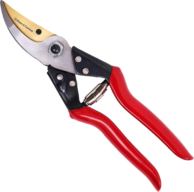 Haus & Garten ForgedPRO 8.75 Heavy Duty Professional Titanium Bypass Pruning Shears - Use As Pruners, Garden Shears, Handheld Pruning Shears For Gardening, Clippers, Garden Scissors, Pruner Tool