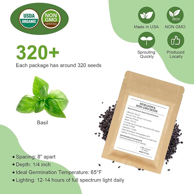 12 Pods Gourmet Herb Seed Kit Compatible with All Hydroponics, Hydroponic Growing Kit with Nutrient Solution, Seeds & Grow Sponges – Indoor Garden for Fresh Herbs & Vegetables (Nutrient & Basil)
