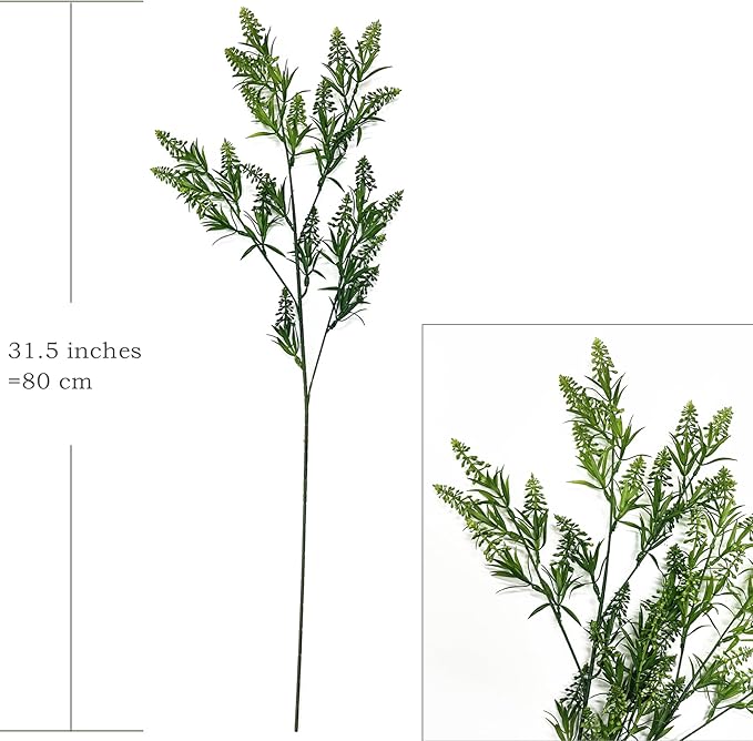 CATTREE Fake Plants Lavender Plastic Flowers Tall 31 Inch, Artificial Plant Faux Flower Bundle Indoor Decor Outdoor Wedding Bouquet Kitchen Table Centerpieces Arrangements Christmas Decorations 2 Pack