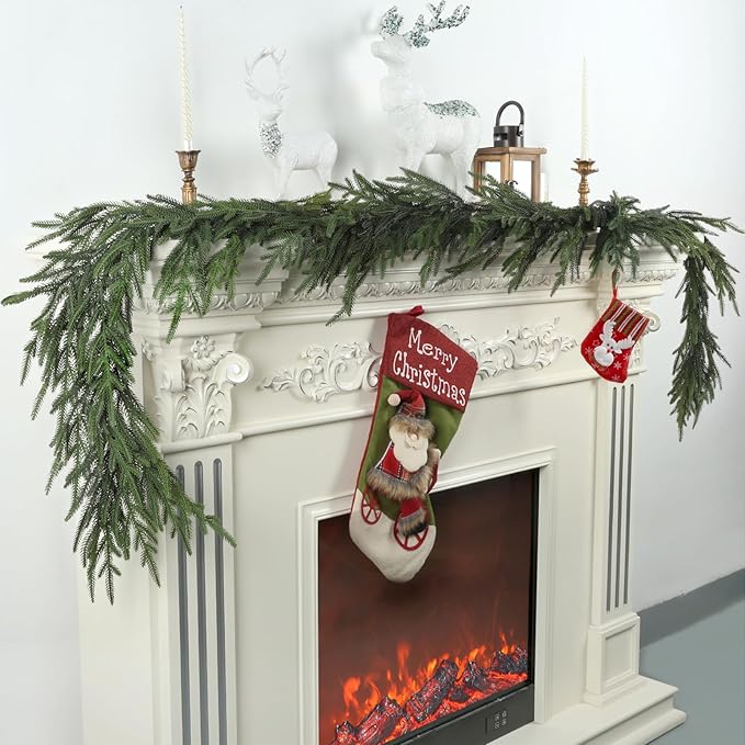 Artgar Pine Garland - 6 Ft Christmas Garland - Artificial Green Cedar Garlands - Garlands Christmas Decorations for Home Mantel Stairs Dining Table Christmas Decor (Green)
