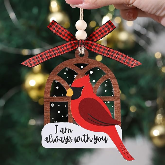 Tesuivra Cardinal Christmas Ornaments for Christmas Tree Decor - Red Cardinal Keepsake Decorative Hanging Ornament - Memorial Gifts for Loss of Loved One