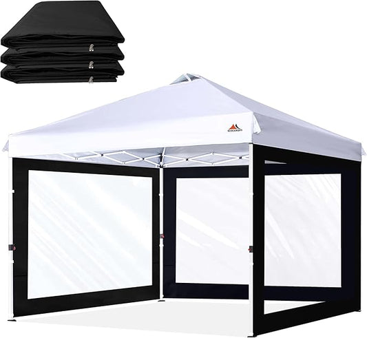 SCOCANOPY Clear Window Sidewall for 10x10 Canopy Frame, 3 Pack Sunwalls Only,(Black)