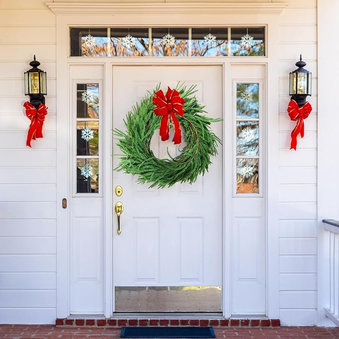 Christmas Garland 2pcs 6Ft Norfolk Pine Garlands for Mantle Decor, Artificial Greenery Garland for Fireplace, Table, Wall, Indoor Outdoor Christmas Decoration