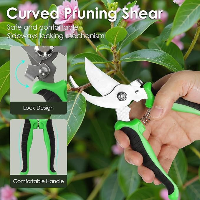 Orientools Gardening Gifts for Women & Men, Garden Tools Set Kit with Bag, 11 Piece Gardening Hand Tools, Allotment Gifts for Gardeners