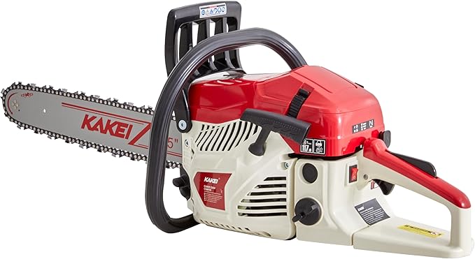 Gas Chainsaw 61.5CC, 2-Stroke Gas Powered Chainsaw with 18-Inch Bar, 0.325" Pitch .050" Gauge 72DL Chain, 2.75HP Engine, Easy Start, Low Kickback, for Tree Cutting, Logging, and Firewood