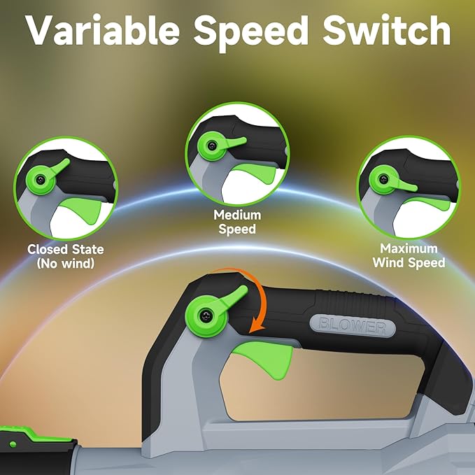 Leaf Blower Cordless with 2¡¿ 5.0Ah Batteries and Charger, 21V Electric, Lightweight Battery Powered Blowers for Lawn Care, Yard, Patio Cleaning, Blowing Leaves & Dust