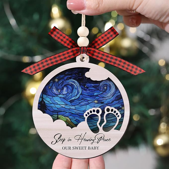 Tesuivra Baby Memorial Gift - Infant Loss Ornament for Christmas Tree, Miscarriage & Stillborn Sympathy Gifts for Mom and Dad - Angel Memorial Decoration for Bereaved Parents