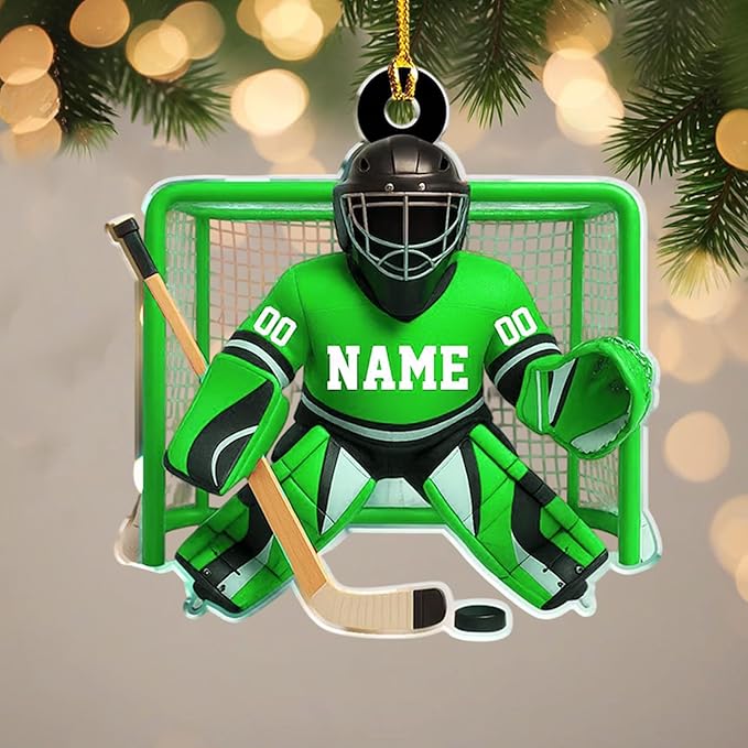 Custom Hockey Player Christmas Ornament 2025, Personalized Ice Hockey Players Ornaments, Custom Name and Number, Sport Lovers Gifts, Christmas Tree Decoration 3