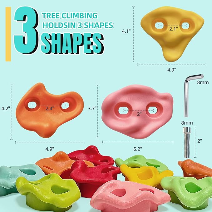 30 PCS Large Rock Climbing Holds for Kids, Extra Large Climbing Rock Wall Grips, Adult Rock Wall Holds Rock Wall Climbing Kit with Hardware for Indoor and Outdoor Climbing Wall Holds£¨Pastel Color£©