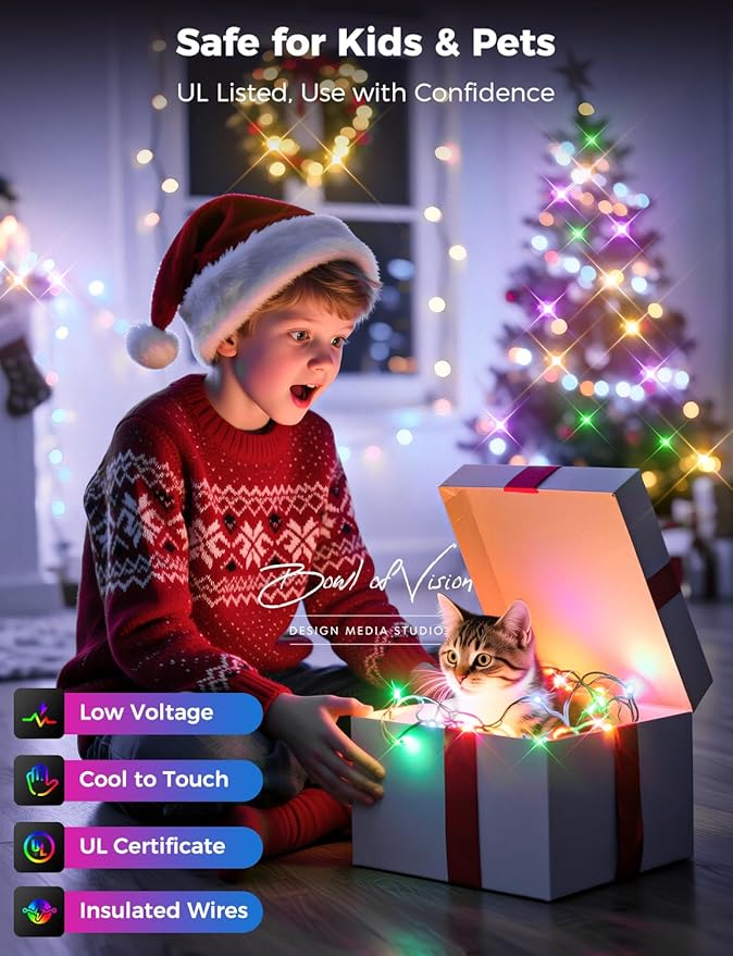 Brightever 900 LED 295FT Outdoor Christmas Lights, Waterproof Plug-in Outdoor String Lights with Remote - 8 Modes & 3 Timers, Cascading Twinkle Light for Christmas Tree Decorations Multicolored