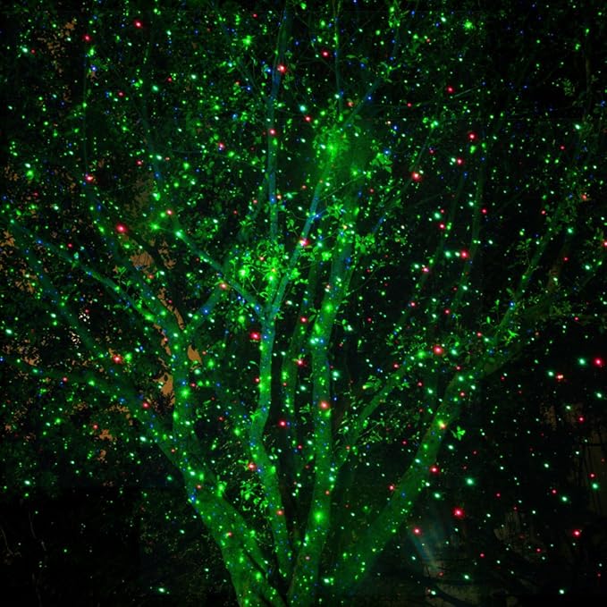 Poeland Christmas Laser Projector Lights Waterproof Outdoor Garden Decorative Lighting with Security Lock 3 Color Red Green Blue