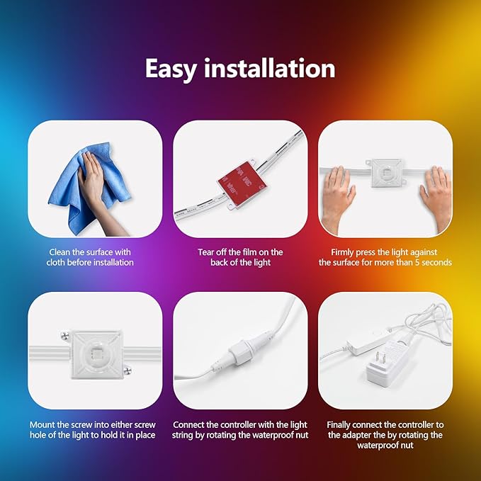 RGB Permanent Outdoor Lights 50ft 30 LEDs - Outdoor Lights under Eave for House Decoration with App Control &Remote,Smart Lighting Support with Alexa & Google Assistant for Party, Halloween,Christmas