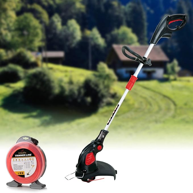 A ANLEOLIFE 1-Pound Commercial Square .080-Inch-by-557-ft String Trimmer Line Donut,with Built-in Line Cutter, Orange