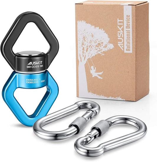 Black Blue Swing Swivel, 30 KN Safest Rotational Device Hanging Accessory