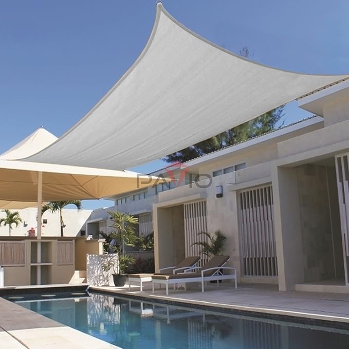 Patio Paradise 12' x 16' Sun Shade Sail Rectangle Canopy Patio Cover Sunlight Block Awning Heavy Duty Commercial Grade for Backyard Lawn Garden Outdoor Activities, Gray