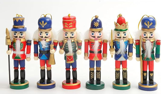 12 PCS Christmas Nutcracker Ornament Set, 5Inch Nutcracker Figures with Opening Mouths Christmas Decorations for Christmas Tree, Table Decor (4.7Inch-12PC-C)