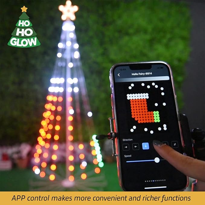 Indoor and Outdoor 7ft 295 LED Christmas Tree with Adjustable Lights Music Modes, and Scenes with App Control, Pre-Lit Seasonal Decoration
