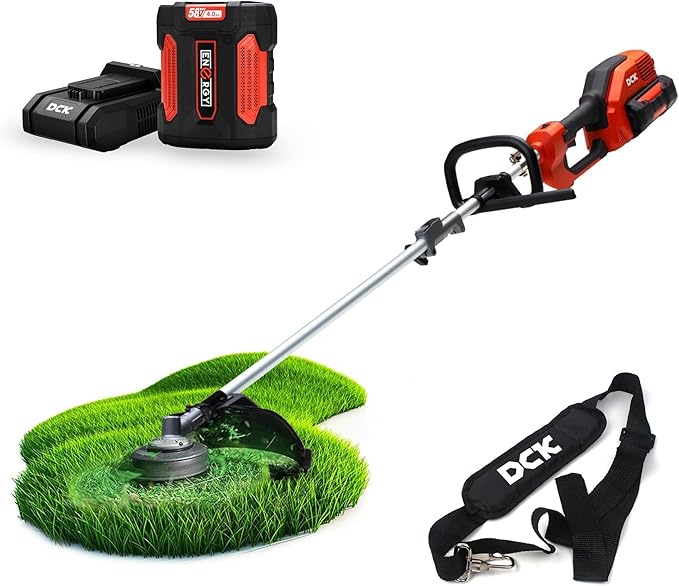 String Trimmer Cordless, 58V 15 Brushless Weed Wacker with Rapid Reload and Bump Feed, 3-Speed String Trimmer Lawn Edger, Electric Weed Eater for Weeds and Grass, 4.0Ah Battery and Charger