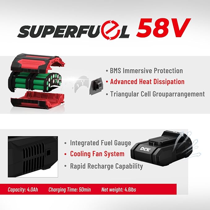 String Trimmer Cordless, 58V 15 Brushless Weed Wacker with Rapid Reload and Bump Feed, 3-Speed String Trimmer Lawn Edger, Electric Weed Eater for Weeds and Grass, 4.0Ah Battery and Charger