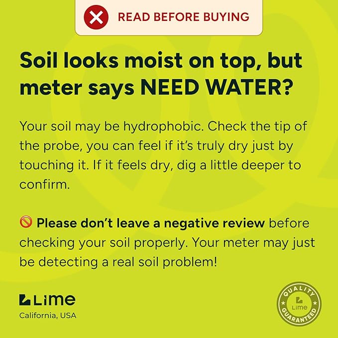 GROWIT Soil Moisture Meter for Plants - Plant Moisture Meter for House Plants - No Batteries Required