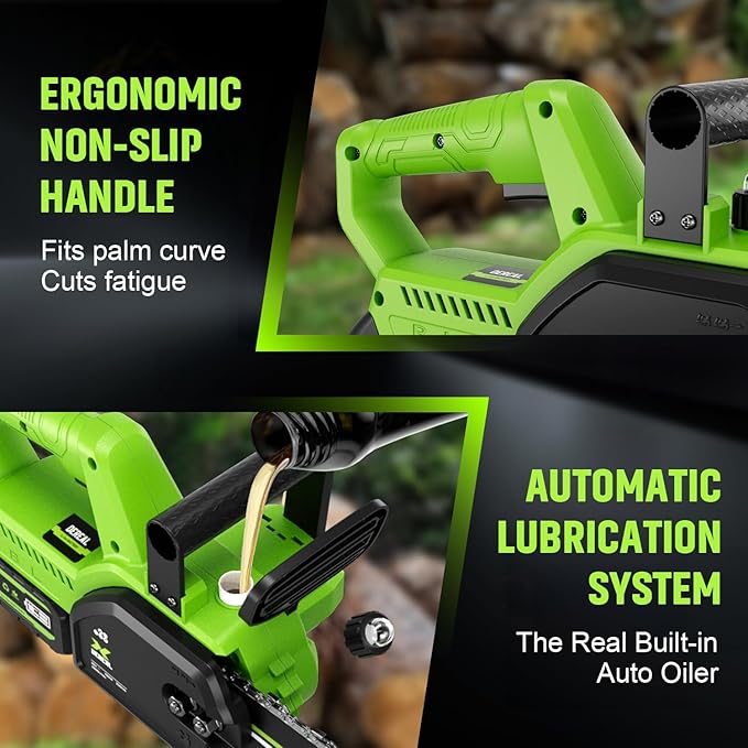 Electric Chainsaw Cordless, 12" Electric Chain Saws, 20V Battery Power Chain Saw, Mini Cordless Chainsaw with 4.0Ah Battery and Charger