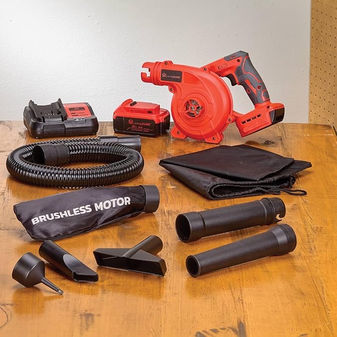 LivingSURE Cordless Leaf Blower Vacuum, Battery & Charger