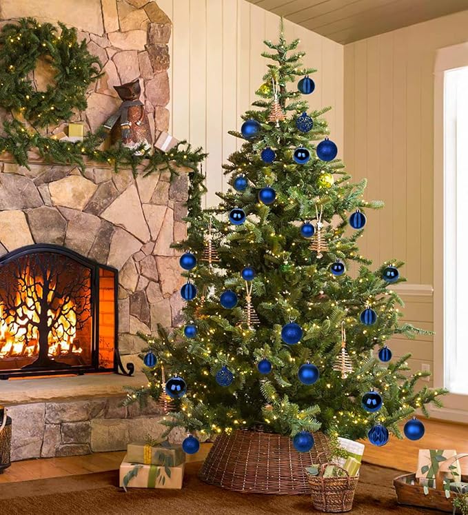 30PCS 2.36" Christmas Ball Ornaments Shatterproof Navy Blue Christmas Tree Decorations Xmas Tree Balls Halloween Ornaments Décor