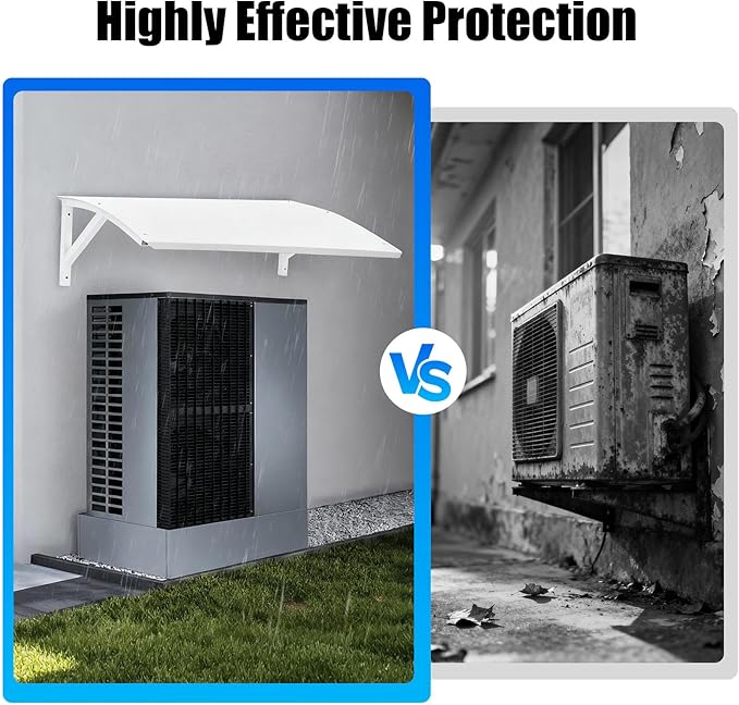 36.2in Air Conditioner Cover Awning for Outside Units AC Compressor Awning, Mini Split AC Cover Protection Sheet Condenser Sun Shade, Patio Awning Canopy UV Rain Snow Protection Sheet Heat Pump