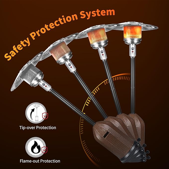 MAJARO 50,000 BTU Outdoor Propane Patio Heater with Wheels ? Wicker-Style Propane Tank Cover, Weighted Base, Easy Ignition & Safety Tilt Shut-Off for Patio & Outdoor Living Spaces