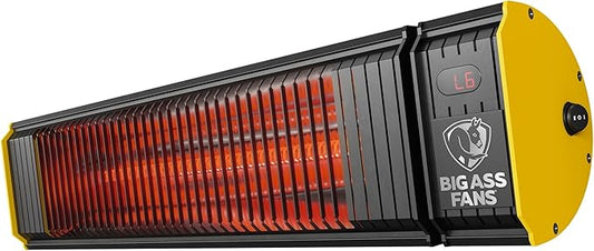 Big Ass Fans Obsidian - Low-light Infrared Electric Heater, Black and Yellow, Indoor or Outdoor Spaces, Patios, Restaurants, Hardwired Wall Mount