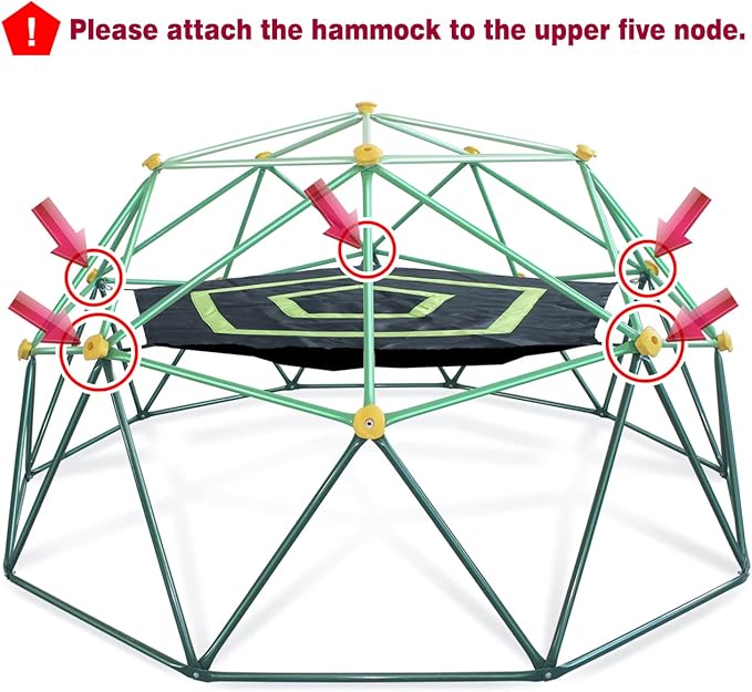 6.2-Foot Outdoor Dome Climber Accessories for 9/10/11FT Climbing Dome, 49x74 Inch Waterproof Accessory with Carabiner, Holds 350 Lbs