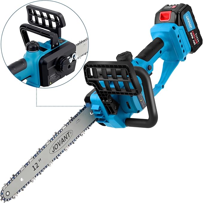 12 Inch Electric Chainsaw Cordless, 20V Battery Powered Cordless Chain Saw, Chainsaw with 1 * 4.0Ah Battery and Charger for Wood Cutting, Tree Trimming and Branch Pruning