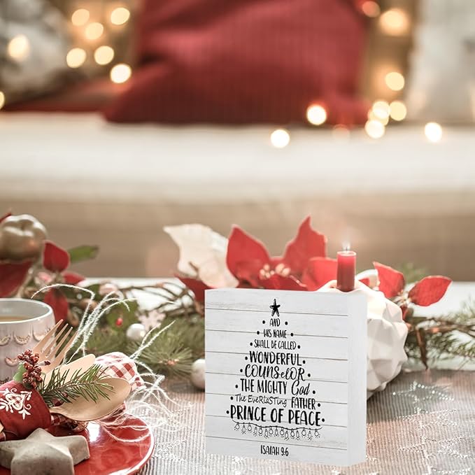 Funny Christmas Sign Christmas Tree Decor Christmas Decorations Indoor Winter Christmas Desk Accessories Decorations for Table Home Shelf Office Gifts for Women 5 X 5 Inch