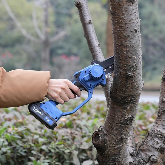 Battery Chainsaw 6 Inch with 2 batteries, Handheld Chain Saw Pruning Shears Chainsaw for Tree Branches, Courtyard