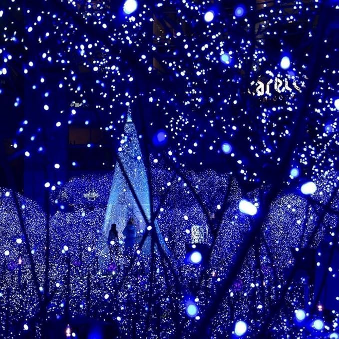 Toodour Solar Christmas Lights, 72ft 200 LED 8 Modes Outdoor Christmas String Lights, Waterproof Solar String Light for Xmas Tree, Fence, Holiday, Party, Balcony, Outdoo Xmas Decorations - Blue
