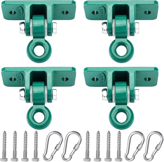 BETOOLL Heavy Duty Swing Hanger Set 10000 lb Capacity for Indoor Outdoor Playground Swing Sets Pack of 4 Green