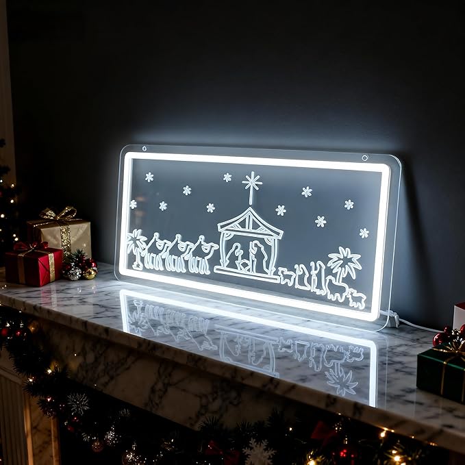 Christmas Home Decor Neon Sign Led Neon Christmas Lights Ornaments Tree Decorations Outdoor Neon Signs for Wall Decor USB Powered Led Neon Signs for Room Decoration
