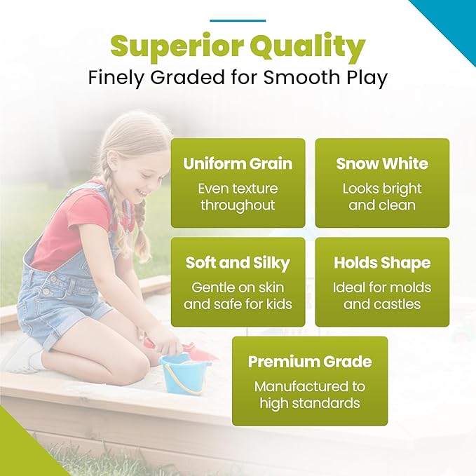 Large 50 Pound Play Sand, Finely Graded, Fully Washed and Easy to Use for Children's Art, Trays, and Sandbox, 1 Pack